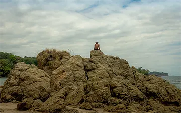 Exuberant Rocks with man on the top, Costa Rica