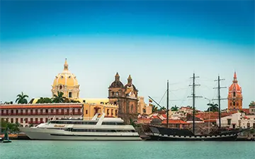 Walled City from the sea, Cartagenas de India, Colombia