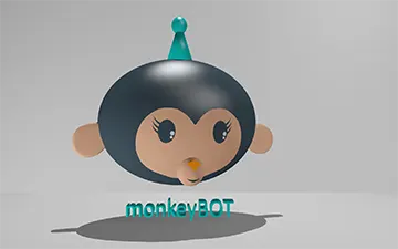 Render MonkeyBot Character 3D Prototype