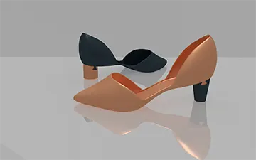 Render Interchangeable Kitten Heels Shoes